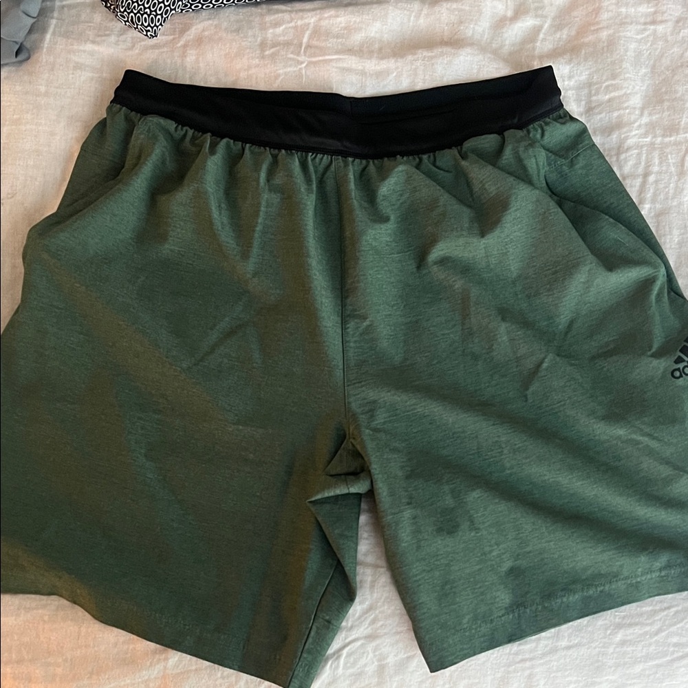 Adidas Men's Dark Green Sports Shorts